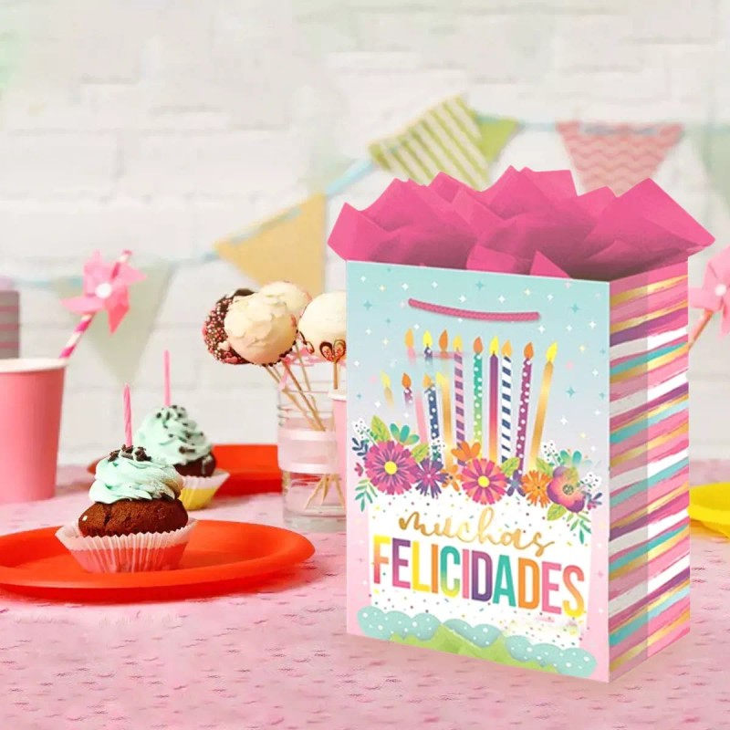 Bolsa Regalo Empaque Obsequio Fiesta Feliz Cumpleaños