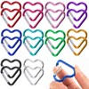 ZOCONE 20 Pcs Heart Carabiner, 10 Colour Carabiner Clip Heart,