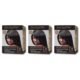 Sta-Sof-Fro Permanent Hair Color Powder Covers Grey & White Hair - Jet Black (Pack of 3)