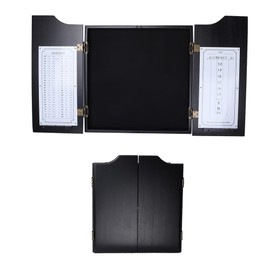 GSE Games & Sports Expert Professional Solid Wood Classic Official Size Dartboard Cabinet with Dart Scoreboard for Game Room. Dartboard & Darts Not Included (Black)