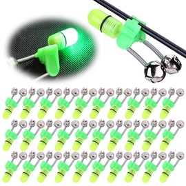 CuteHairy 30pcs LED Night Fishing Rod Bait Alarm Bell, LED Twin Bell Night Fishing Alarm Clip, Ring Fishing Bite Alarm Indicator On Fishing Rod, Fishing Alarm Light LED Twin Bells for Night Fishing