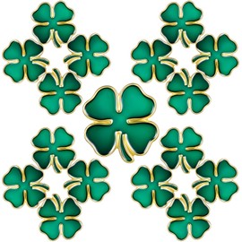 Ferreve 70 Pcs 30/50/70/100 Pcs St. Patrick's Day Lapel Pin Enamel Green Four Leaf Clover Irish Shamrock Brooches Gift for Women