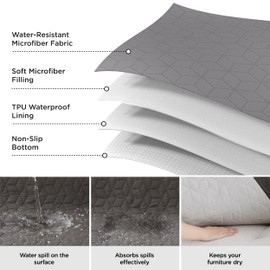 Bedsure Waterproof Dog Blanket for Dogs Washable - 76x182 cm Anti-Slip Dog Bed Covers for Couch Protection, Soft Pet Blanket Anti Scratches Dirty for Bed Furniture, Dark-Grey