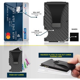 Sendowtek Porta Tarjetas de Credito, Crédito Tarjetero, Cartera Seguridad Hombre, Tarjetero para Tarjetas de Credito, RFID Bloqueo Fibra de Carbono, Minimalista Billetera de Tarjeta de Crédito
