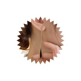 Wendalern Long Teardrop Dangle Earrings Gold Black WaterDrop Earrings CZ Diamond Earring Studs Elegant Long Tassel Tear Drop Earrings Statement Earrings Bridal Jewelry for Women Girls