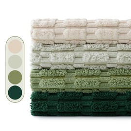 EMEMA Corduroy Cushion Covers, Set of 4, Decorative Sofa Cushions, Modern Cushion Covers, 50 x 50 cm, Decorative Cushion Cover for Living Room, Sofa, Bedroom, Green Series