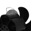 Black 6 Blade Heat Powered Stove Fan Thermodynamically Driven Fireplace