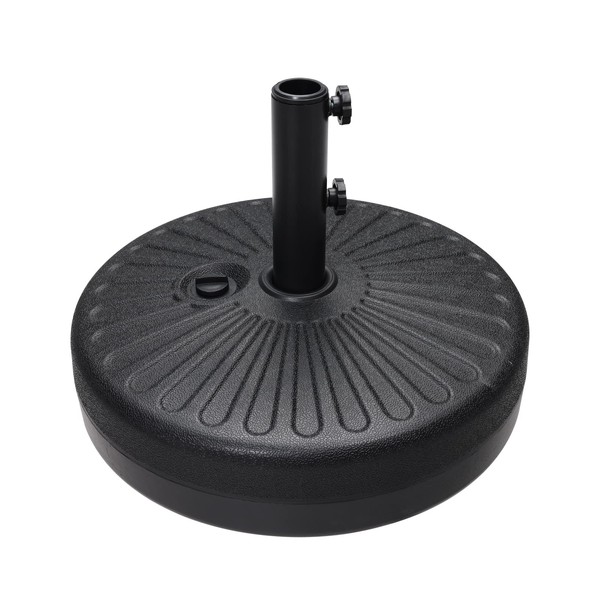 ABCCANOPY 48.5lbs Umbrella Base Water Filled Stand Market Patio Outdoor Heavy Duty Umbrella Stand Holder(Black)