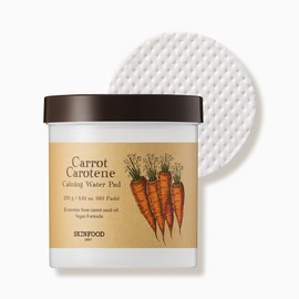 skin food [Skinfood] Carrot Carotene Calming Water Toner Moisture Soothing Pads 60 sheets_No. 1 Carrot Pad/Moisture Soothing Pad/Pacto/Water / [스킨푸드] 캐롯 카로틴 카밍 워터 토너 수분 진정 패드 60매_1위 당근패드/수분진정패드/팩토/닦토