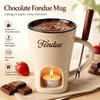 Ceramic Chocolate Fondue Mug Set with Dipping Fork, Mini Tea