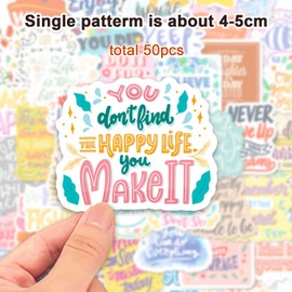 Cipszoely Preppy Stickers for Laptop Motivational Aesthetic Stickers for Adults Girls, 50pcs Laptop Stickers for Kindle Reading Booktok Stickers Positive Colorful Stickers for Water Bottles Book