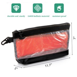 WRINGKIT 4 Pack Clear Tool Pouch, Small Tool Bag Organizer with Zipper, Waterproof Mesh Tool Pouch Travel Cosmetic Bag for Organization, Multipurpose Storage, 3 Compartment