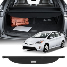 SCITOO Cargo Cover Shade 2010-2015 for Toyota Prius Accessories Retractable Trunk Shielding Shade Cargo Anti-Peeping Luggage Tonneau Cover Privacy Screen with Carbon Fiber Texture