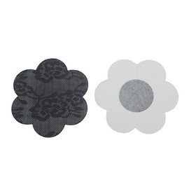 Future Wear Pair Of Lace Nipple Pasties Petal Black Raunchy Sexy Cover Breast (2 Count)