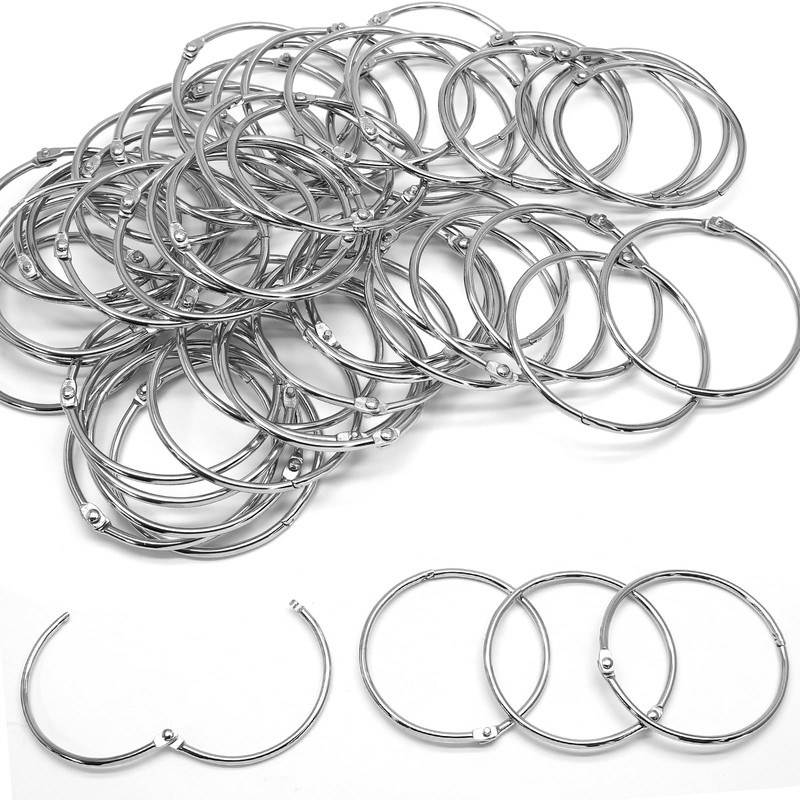 Luomorgo 50 Pcs 2.5 Inch Binder Rings, Nickel Plated Metal