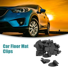 ACROPIX 29.5 x 49mm Universal Car Floor Mat Clips Fixing Grips Anti Slip Buckle Black - Pack of 30