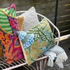 Creative Co-Op Embroidered Fabric Indoor/Outdoor Lumbar Pillow with Botanicals and