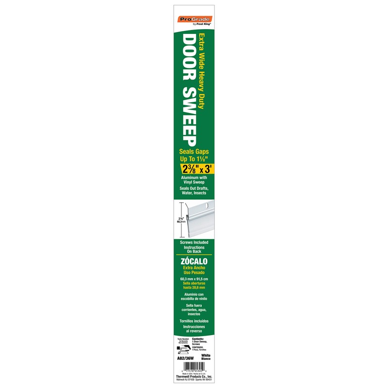 Frost King A82/36W Extra Wide Heavy Duty Alum/Vinyl Door Sweep,