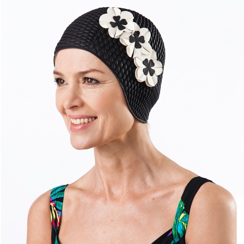 Fashy Damen Badehaube Luftgefüllte Gummi, schwarz, 3119