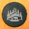 Bear Hug Adventure: Slate Coasters Set, Laser-Etched Male Bear, Mountain
