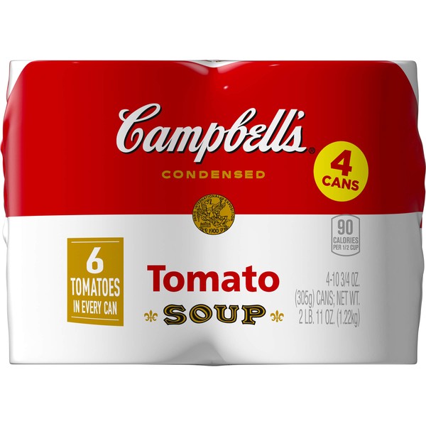 Campbell's Condensed Tomato Soup, 10.75 Ounce Can, 4 Count (Packaging May Vary)
