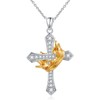 Alphm Cross Necklace with Crown S925 Sterling Silver