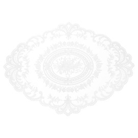 sourcing map Retro Lace Placemat 12x16-in Oval Embroidered Table Place Mats French Crochet Doilies Coasters Cup Mat for Home Wedding, Pure White