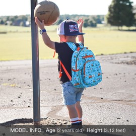 mibasies Toddler Backpack for Girls and Boys 2-4, Preschool Kindergarten Backpack, Cute Kids Backpacks for Boys（Car）