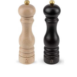 Peugeot Paris U'Select Zirlion Salt And Pepper Mill 9" Set, Natural And Chocolate