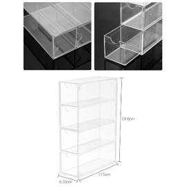 himsyuden Acrylic Storage Case, 4 Tiers, Drawer, Sunglasses, Storage Box, Cosmetics, Glasses, Accessory Case, Jewelry Box, Eyeglass Storage, Accessory Case, Cosmetic Case, Small Storage