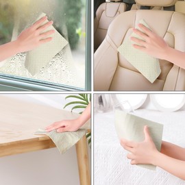 uxcell Reusable Swedish Dishcloths for Kitchen, Absorbent Cellulose Sponge Dish Cloths, Washable, No Odor, Lint Free, 7" x 8" 10 Pack White