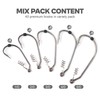 40pcs Weedless Flipping Worm Hooks with Screw Lock & Silicone