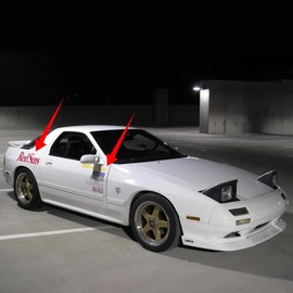 DXYMOO Car Sticker for JDM Japanese Initial D Anime Movie Fujiwara Takumi Takahashi Keisuke RedSuns Auto Rear Window Decal 1 Set