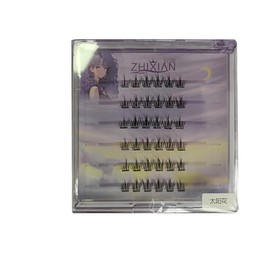 ANJOBIBI Synthetic Mink False Eyelashes, 3 Pairs, Strip Adhesive, Black (Purple)