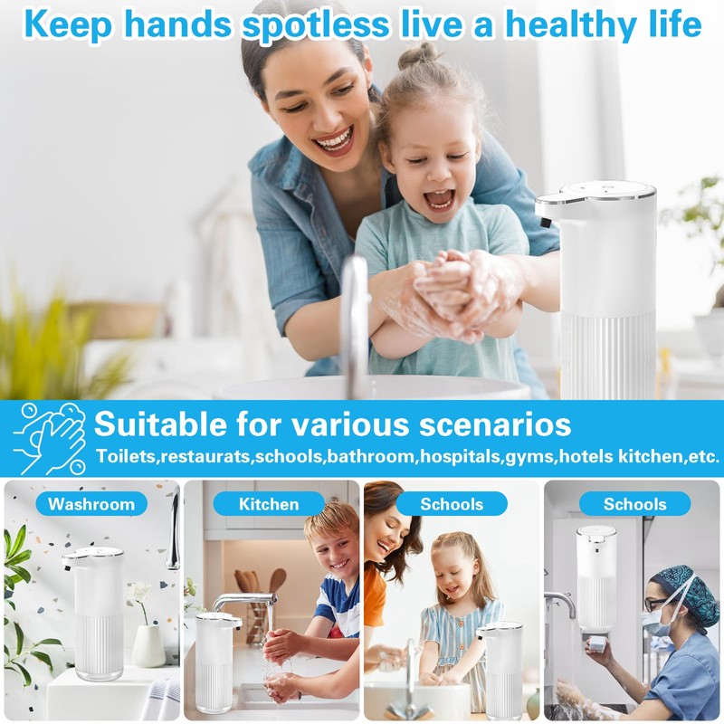 TEBOKHAD Automatic Soap Dispenser, 360 ml, Electric Soap Dispenser with