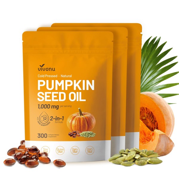 Pumpkin Seed Oil with Saw Palmetto Capsules | Cold Pressed,