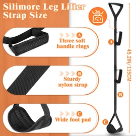 Silimore 45 Inch Leg Lifter Strap, Foot Lifter for Hip and Knee Replacement Surgery Mobility with Hand Strap and Foot Loop, Leglifter Aids for Elderly,Disable,Get in and Out of Wheelchair,Bed,Car