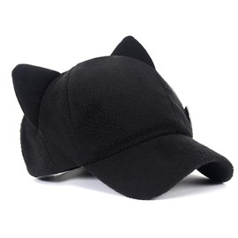 Foetest Adjustable Hat Cap Baseball Cap Cute Cat Ear Hat Baseball Cap Casual Sunhat Black