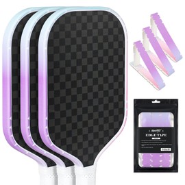 Amoswiz Pickleball Edge Guard Tape, Pickleball Protection Tapes 3 Pcs, Purple to Pink Gradiant Edge Tape, 26MM Width, No Wrinkling Edge Guard for 13MM & 16MM & 20MM Thicknesse Paddles