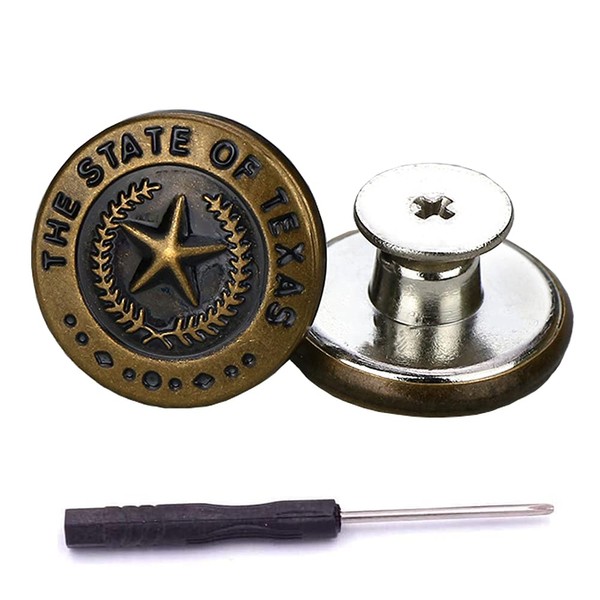 CTHOUSE 17mm Replacement Buttons for Jeans, 15 Sets No Sewing