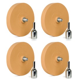 Belinova 4 Pack 3.5 inch Eraser Wheel Decal Remover Eraser Wheel Adhesive Remover with Adapter Rubber Eraser Wheel for Drill Solid Decal Vinyl Tape Graphics Pinstripe Sticker Remover