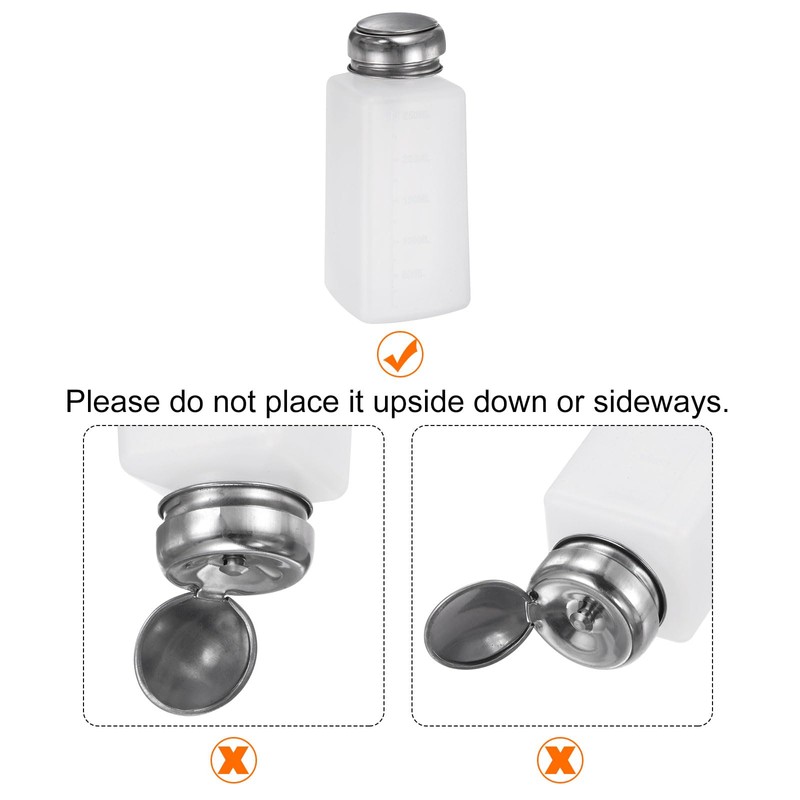 sourcing map Solvent Alcohol Dispenser 250ml(8.5oz) Push Down Liquid Dispenser
