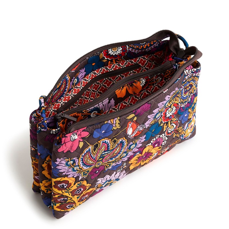 Vera Bradley Women's Premium Cotton Foxbury Crossbody, Colorful Bouquet, One