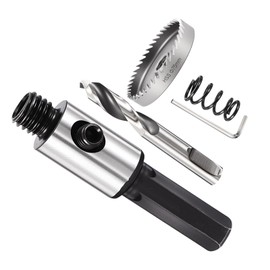 METALLIXITY Hole Saw Kit 75mm (2-61/64"), 4341 High Speed Steel Hole Cutter with Center Drill Bit, Hex Key and Spring - for Soft Metal, Wood, Plastic, Plasterboard, PVC Boards, Silver