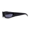 Trendy 90s Sport Look Curved Wrap Fashion Sunglasses All Black