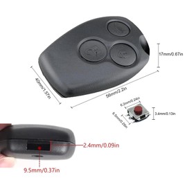 SLshiBo 2 Pack Renault Key Shell 3-Button Car Key Housing Renault with 6 Micro Buttons and Screwdriver Compatible with Renault Twingo Kangoo Modus Dacia Clio and Trafic (9.5 mm)