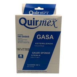 Gasas Esteriles Quirmex Absorbentes De Álgodon 7.5x5cm C/100