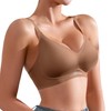 DEANGELMON Scalloped V Neck Wireless Bras for Women Seamless No