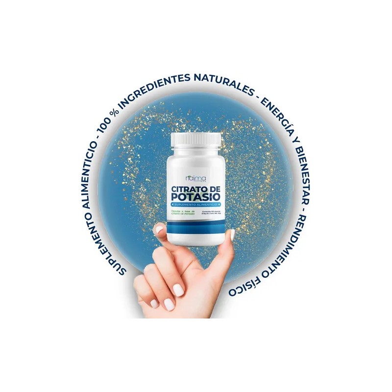 Citrato Potasio 500mg - 2 Frascos - 100 Cápsulas