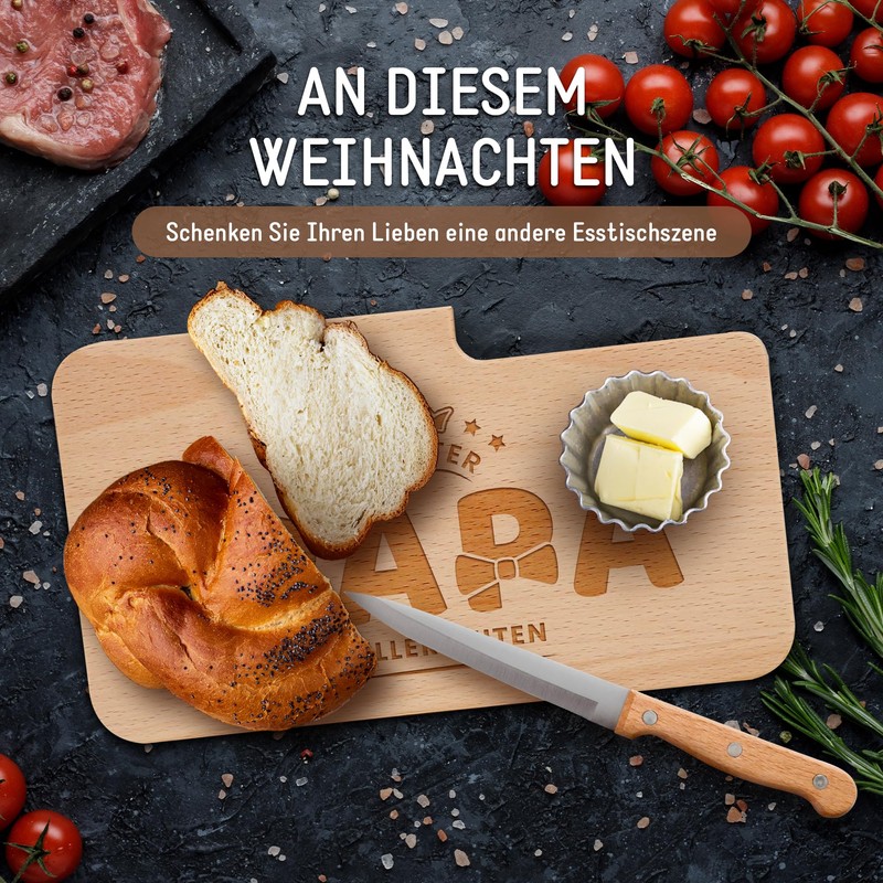 Unique Gift Idea for Dad: Wooden Breakfast Board with Engraving